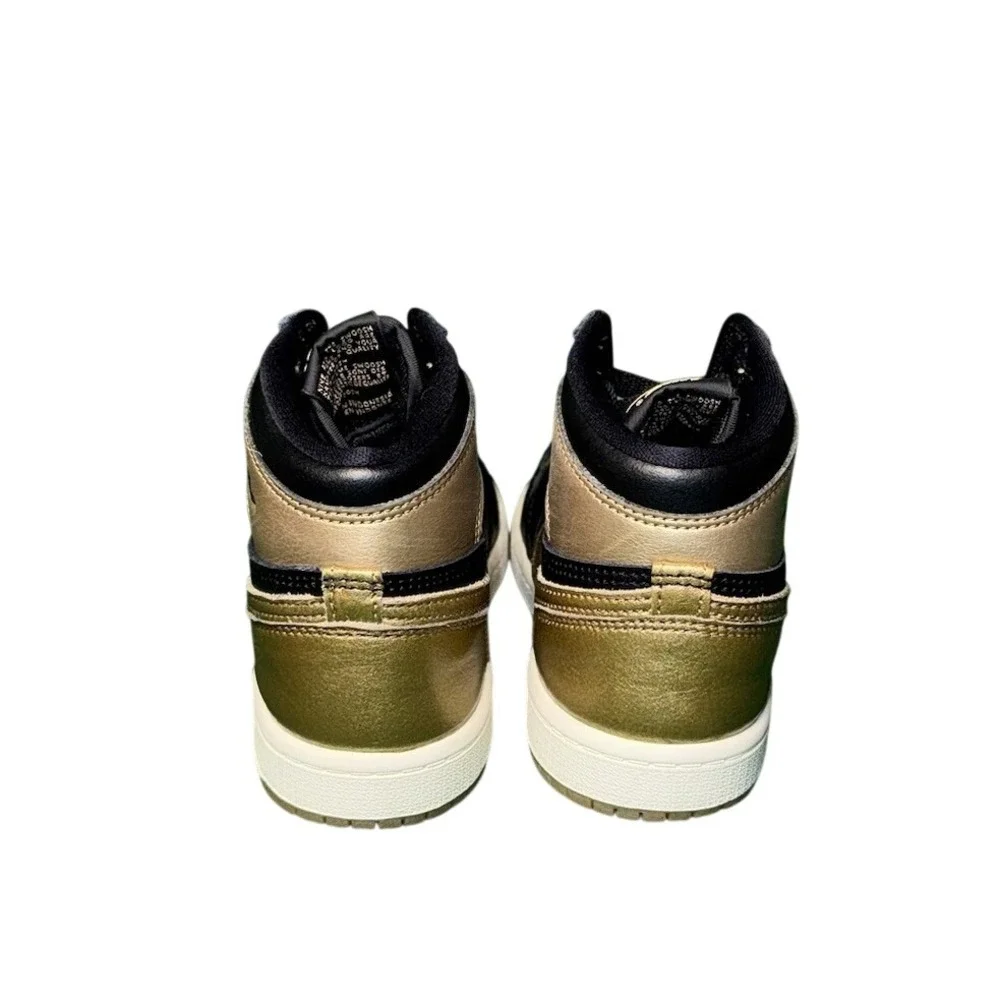 Nike‎ Air Jordan 1 Mid SE Metallic Gold Black Kids Shoes FD1412-071 Size 2.5Y